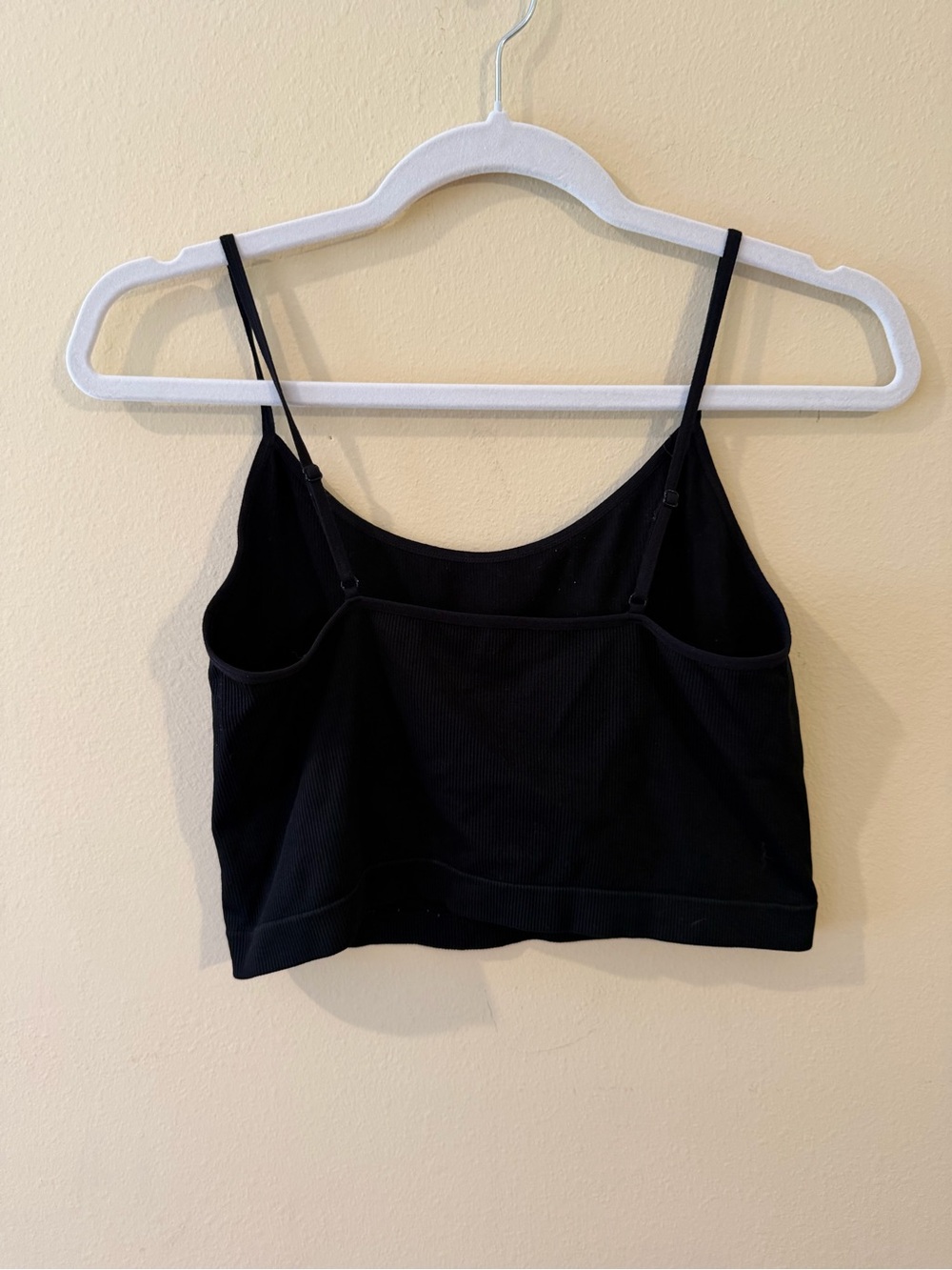 wild fable Black Ribbed Spaghetti-Strap Crop Tank - Picture 2 of 3